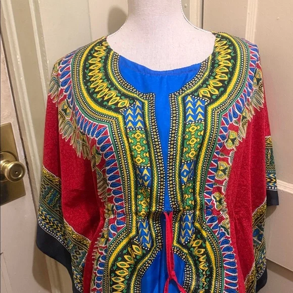 Kimono/Dashiki Kaftan with Patterns - Picture 4 of 4